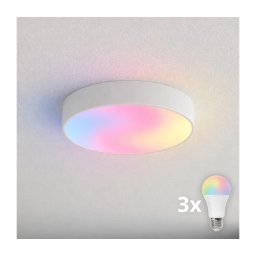 Brilagi - Plafonieră LED RGBW reglabilă pentru baie CLARE 3xE27/9W/230V IP54 Wi-Fi alb