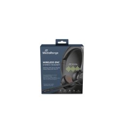 Casti Bluetooth MediaRange MROS307 | ENC, Microfon Rotativ, BT 5.2, Negru