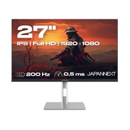 JAPANNEXT Monitor 27" IPS 200Hz 0.5ms Full HD | Height & Tilt Adjustment (HSP) Integrated Speaker, G-Sync/FreeSync