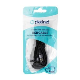 Cablu USB-C Platinet PSCCC220B | USB-C to USB-C, 2.1A, 42W, 2m, Negru