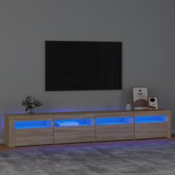 Comoda TV cu lumini LED, stejar sonoma, 240x35x40cm GartenMobel Dekor