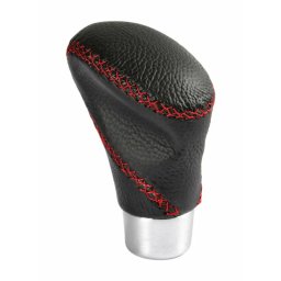 Maner schimbator viteza sport Zoe, negru/rosu, aluminiu si piele