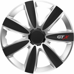 Set 4 capace roti auto Cridem GTX Carbon 14 inch, argintiu-negru, resigilat