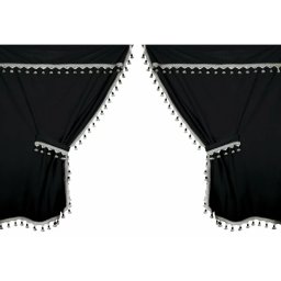 Set perdele camion Premiere 9 piese, negre, pentru cabina standard
