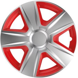 Capace roti auto 16 inch Esprit SR, set 4 buc, argintiu cu rosu
