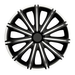 Set 4 capace roti 15 inch Argo Nero argintiu-negru din ABS