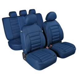 Huse scaun auto De-Luxe Sport Edition jacquard, 9 piese, albastre