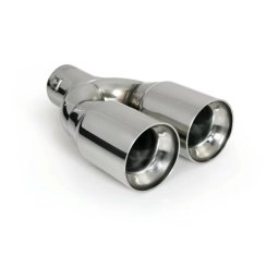 Ornament toba esapament dublu TS-46 din inox lustruit, Ø32-50 mm