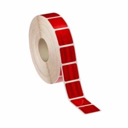 Folie reflectorizanta pentru prelata camion, rosu segmentat, rola 46 m