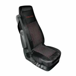 Husa scaun camion Mirian din imitatie de piele, matlasata, Negru/Rosu