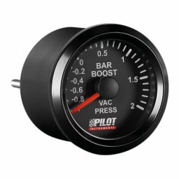 Manometru presiune turbo Black Analog 52 mm, 9-32V, iluminare alba