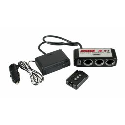 Priza tripla bricheta 24V cu USB si telecomanda IR Duo-4