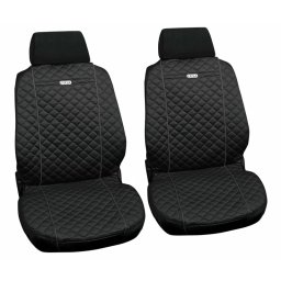 Huse scaun fata din bumbac Ziga, negre, set 2 buc, universale
