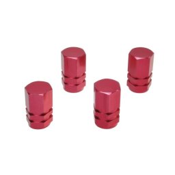 Set capace ventil auto Automax hexagon rosu, 4 bucati