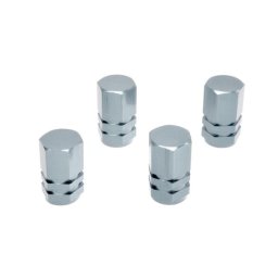 Set capace ventil auto Automax hexagon argintiu, 4 bucati