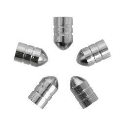 Set 5 capace ventil auto Carpoint tip glont, argintii, pentru roti