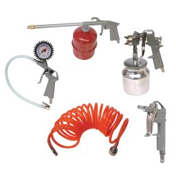 Kit compresor aer Carpoint 5 piese cu furtun presiune 4 m si pistoale
