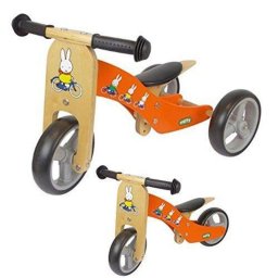 Tricicleta Miffy 2 în 1 din lemn pentru copii 1-2 ani, sa reglabila