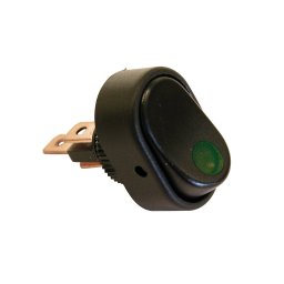 Intrerupator auto Carpoint 12V 30A cu LED verde, 3 pini, 31,20 x 20 mm