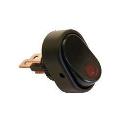 Intrerupator auto Carpoint 12V 30A cu LED rosu, 3 pini, 31,2 x 20 mm