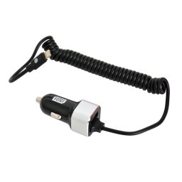 Incarcator auto Carpoint 4.8A cu cablu hibrid MicroUSB si 8pin, 150 cm