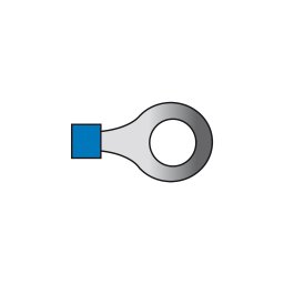 Papuci electrici izolati cu inel 6,4 mm, albastri, 26 mm, 10 bucati Carpoint
