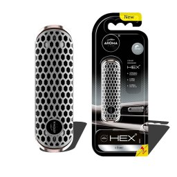 Odorizant auto pentru grila ventilatie Aroma Fancy Shapes Hex Silver