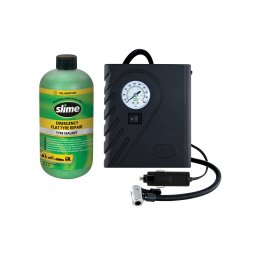 Kit anti-pana Slime 473 ml cu compresor aer 12V pentru anvelope fara camera