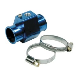 Racord T din aluminiu pentru senzor temperatura apa, Ø 34 mm, albastru