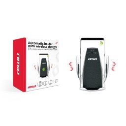 Suport telefon auto automat cu incarcare wireless Qi, micro USB, Amio PHW-01