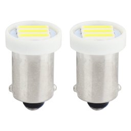 Set 2 becuri LED auto AMIO BA9S T8.5 12V 0.4W, alb rece, pentru bord si pozitie