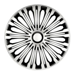 Set 4 capace roti 17 inch Volante negru argintiu pentru jante otel