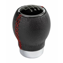 Maner schimbator auto universal Ikon Sport, negru/rosu, cu embleme viteze