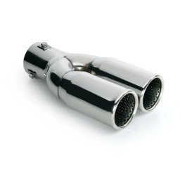 Ornament toba esapament dublu TS-26 din inox lustruit, Ø34-46 mm