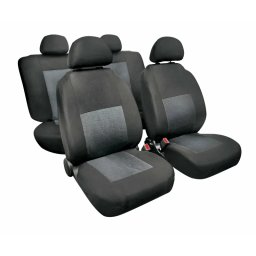 Huse scaun auto sport gri, set 8 piese, material jacquard