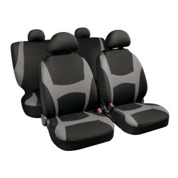 Huse scaun auto Capri stretch-fit, set 8 piese, negru/gri