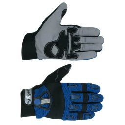 Manusi moto de competitii Tough, marimea M, albastre/gri, cu protectie antisoc