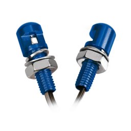 Suruburi M8 cu LED alb pentru moto, aluminiu albastru, set 2 buc
