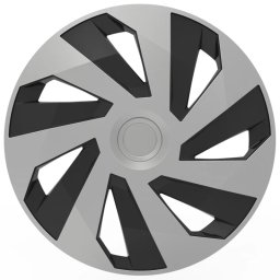 Set 4 capace roti auto Cridem Vector 16 inch, argintiu/negru