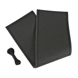 Husa volan camion din piele autentica Premium, M, Ø 44-46 cm, negru
