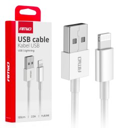 Cablu USB la Lightning AMiO FullLINK 1 m, 2A, pentru iPhone si iPad