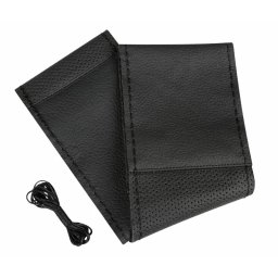 Husa volan din piele Sport Lampa, marimea L, 37-39 cm, negru