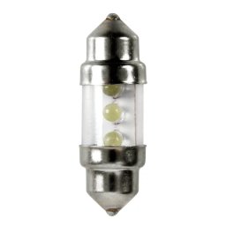 Bec LED sofit 12V 10x31mm cu 3 LED-uri, SV8.5-8, curcubeu, set 2 buc