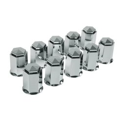 Set 10 capace prezoane camion ABS 33 mm, crom, cap hexagonal cu gat lung