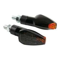 Semnalizari moto LED 12V Tuareg, negre, set 2 bucati