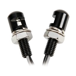 Suruburi M8 cu LED albastru pentru motocicleta, negre, 12V, set 2 buc