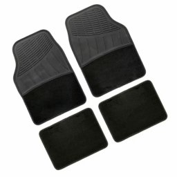 Covorase auto universale Fusion din PVC si mocheta, set 4 buc, negre