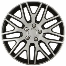 Set 4 capace roti auto Cridem Dakar 17 inch, argintiu-negru
