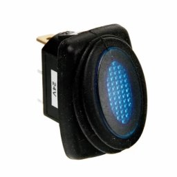 Intrerupator basculant impermeabil Micro 12V/24V 10A cu LED albastru