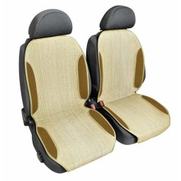 Huse scaun fata bej din fibra naturala, universale, set 2 buc